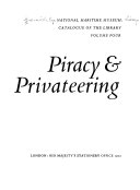 National Maritime Museum (Great Britain). Library. Piracy & privateering.