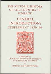 Elrington, C. R. (Christopher Robin), 1930- The Victoria history of the counties of England :