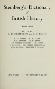 Steinberg, S. H. (Sigfrid Henry), 1899-1969, ed. Steinberg's dictionary of British history.