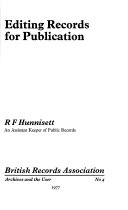 Hunnisett, R. F. Editing records for publication /