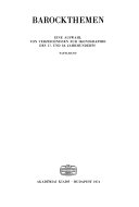 Barockthemen : eine Auswahl von Verzeichnissen zur Ikonographie des 17. und 18. Jahrhunderts / A. Pigler.